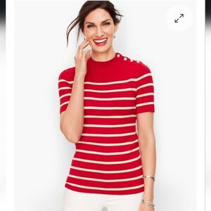 Talbots Red and White Striped Sweater